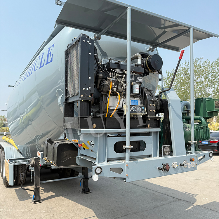 Transporte de cenizas volantes de cemento 40/42 CBM Powder Tank Railer 3