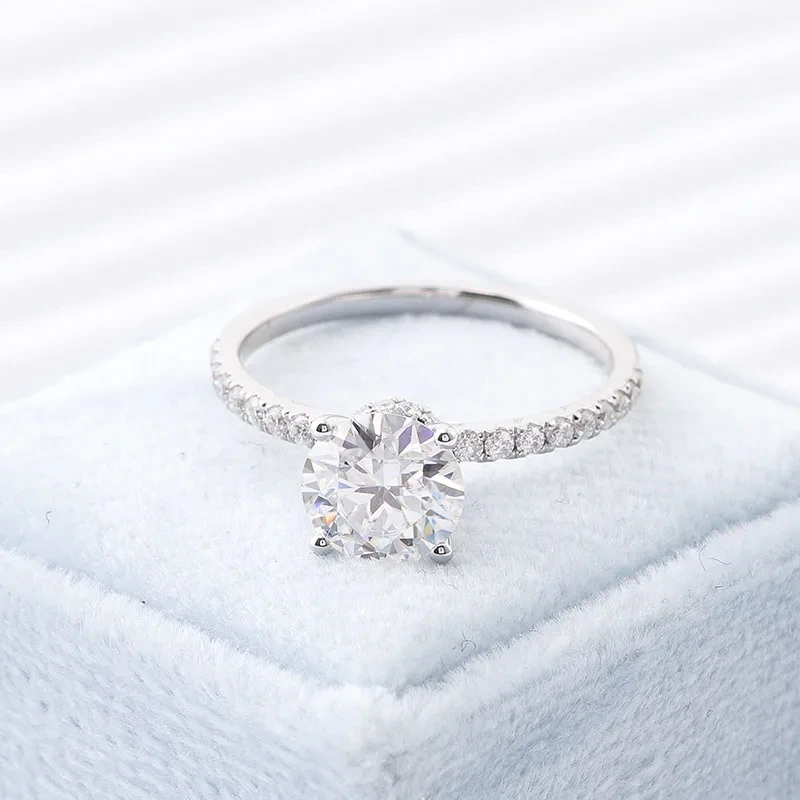 Hot Sale Wedding Ring 1ct Round E Color Vs2 Lab Grown Diamond Rings Women 18k Solid Gold 1