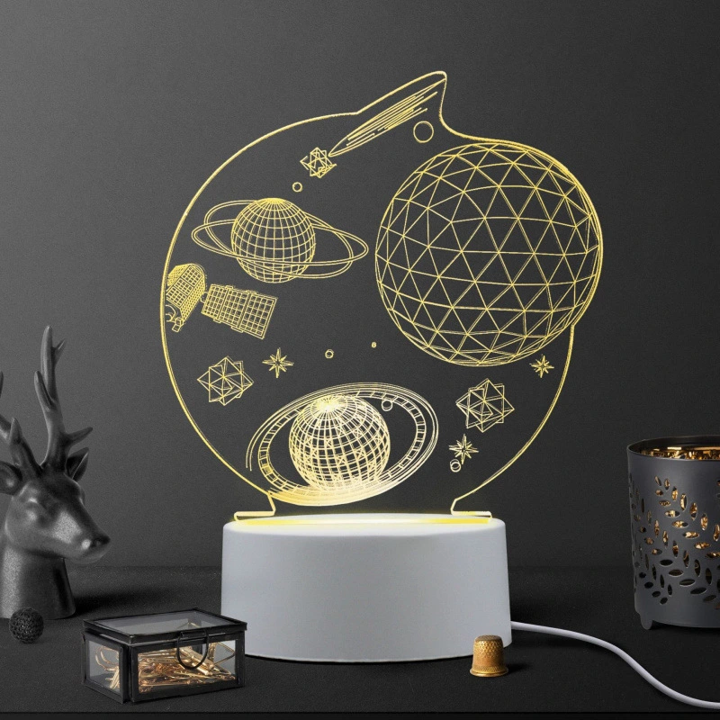 Creative Acrylic Lamp  Gl-CY30 3 Color Changing Drawing Board USB Touch Night Light Guangli 1