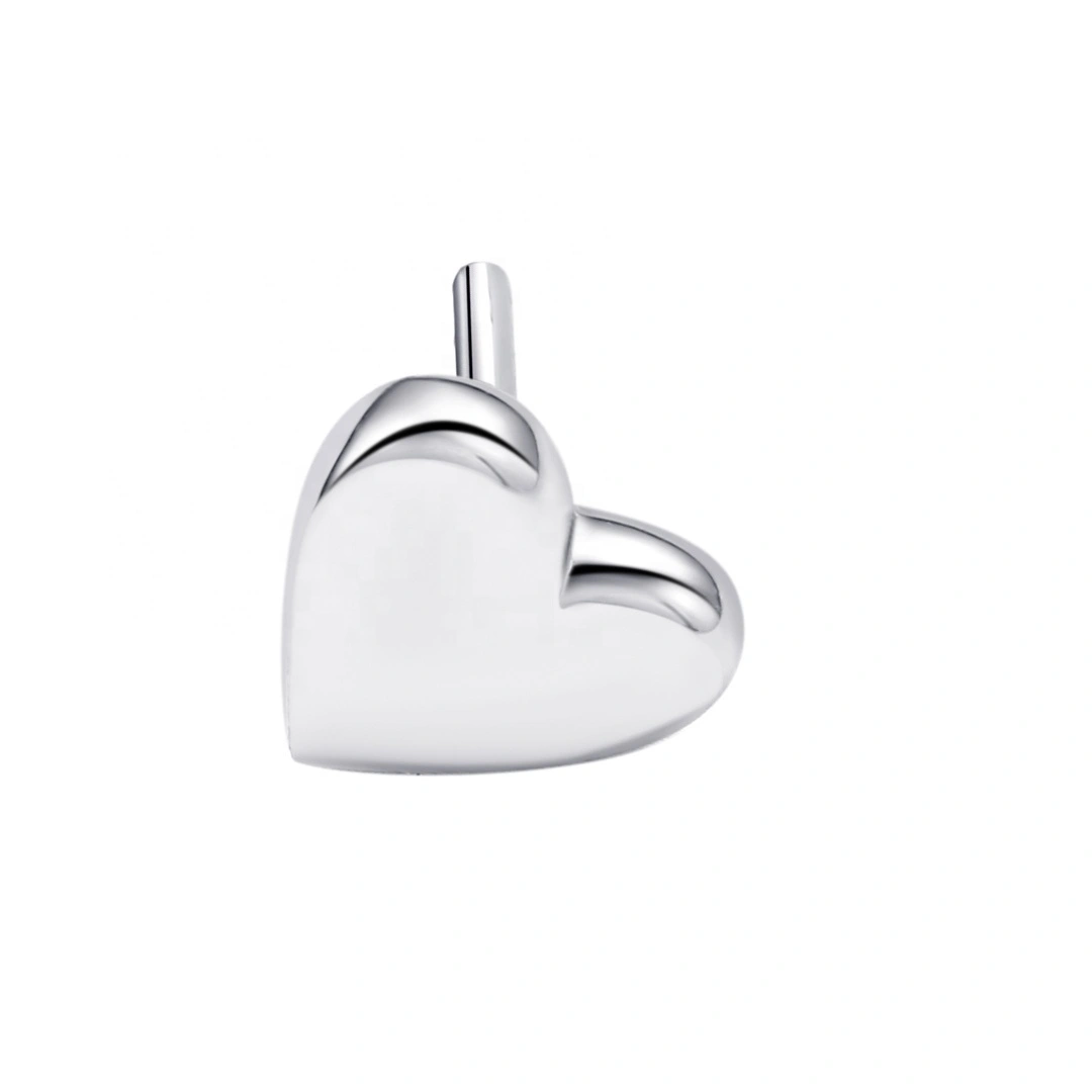 Eternal Metal 14k Solid White Gold Heart Shaped Threadless Tops Body Piercing Jewelry 1