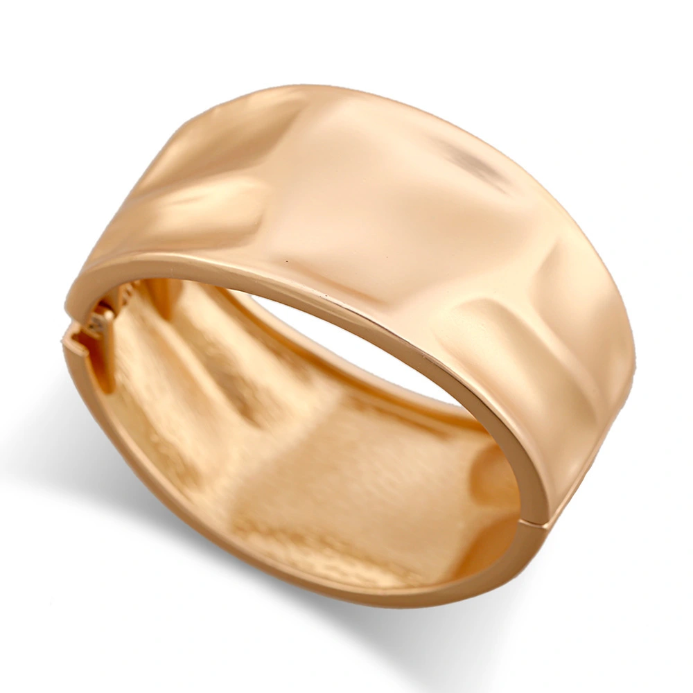 Cleanfit Gold Plated Stainless Steel Jewelry Matte Hammer Silver Sleeve Bandwidth Bracelet Wire Drawing Personalized Wide Bangle 1