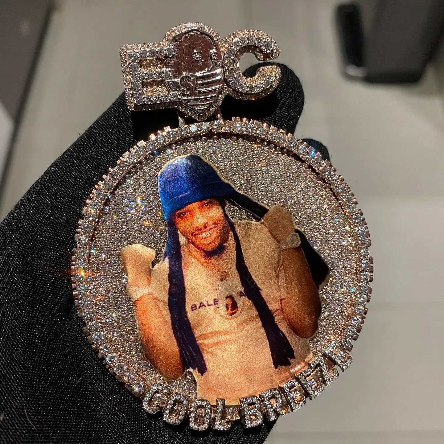 Hip Hop Bild Schmuck VVS Moissanit Foto Anhänger EName 3D Custom Ice Out Memory Anhänger Moissanit Gold 925 Sterling Silber 1