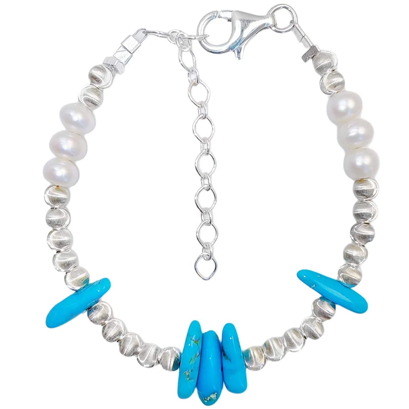 Turquoise Pearl Bracelet S925 Silver Fashion Women's Mabenyane Designer Custom Natural Natural Pearl Silver Beads Accessories 1