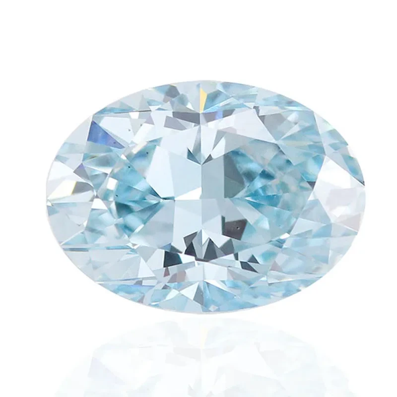 Synthetic Blue Color Lab Created Loose Diamond Wholesale Oval Cut 2.66 Carat Hpht Cvd Lab Grown Diamonds Bulk Igi Certified 1