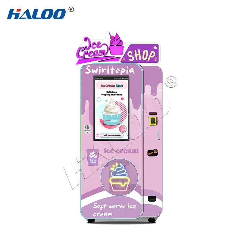For Offices Commercial Outdoor Ice Vending Machine 550W-2000W by Haloo 2