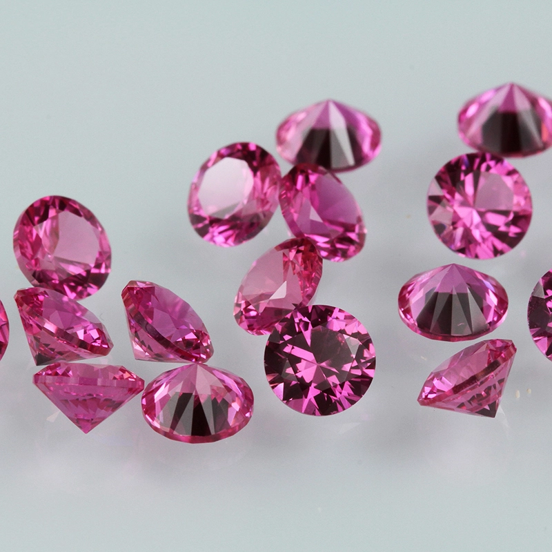 China Máquina cortada Gémica suelta AAAAA Calidad Piedra Rubida Polida #3 Rose Rojo Redondeo Excelente Corte Rubí Piedra 1