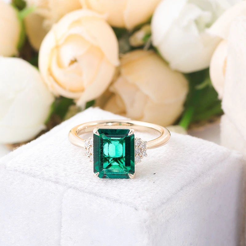 Wuzhou Provence Schmuck Solid Goldring Frauen Emerald Ring Bangkok Goldschmuck Großhandel Großhandel 1