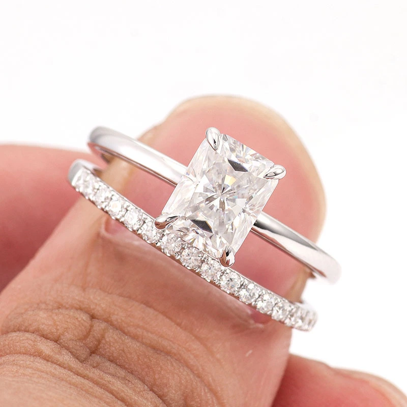 2ct Radiant Cut Moissanite Diamond Ring Gra Certified Loose Women Moissanite Wedding Ring 18k Gold 1