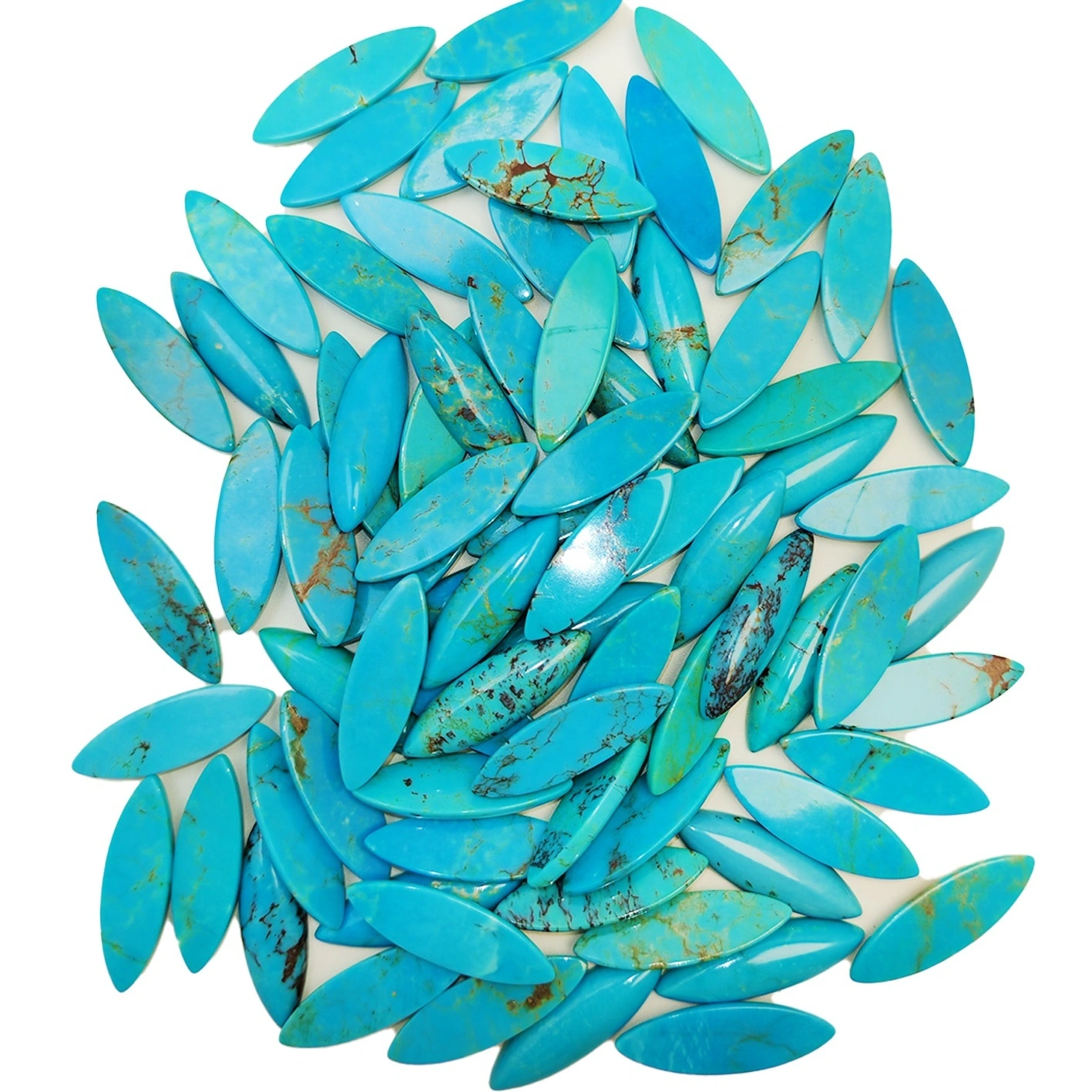 Natuurlijke turquoise Multi Mariquesa vorm gesneden edelsteen 9 * 29 mm cabine spirituele en helende sieraden voor groei 1