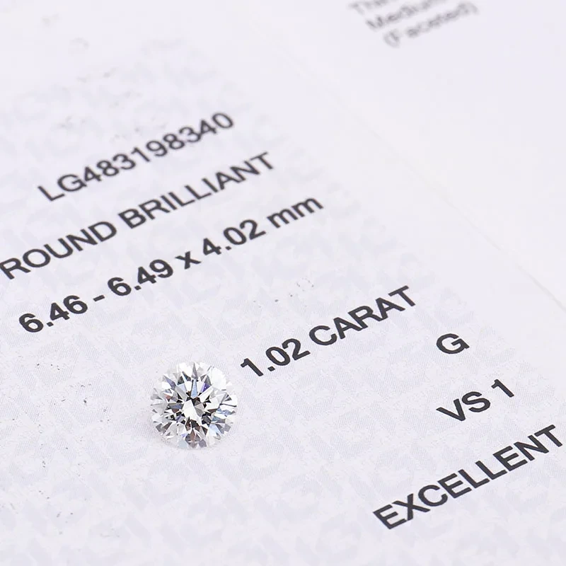 البيع بالجملة CVD Diamond مع IGI 1.02Ct G Color VS1 LAB Diamonds Jewelery Diamond CVD 1