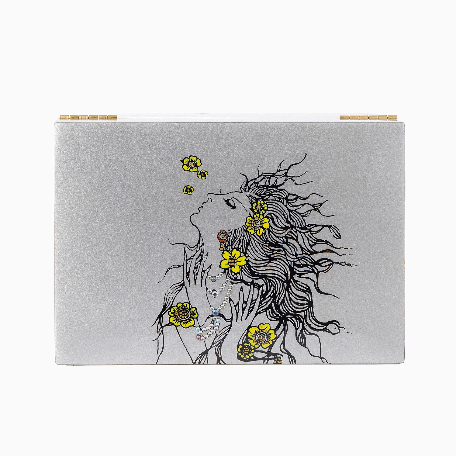 High Gloss White Lacquer Wooden Jewelry Box with Luxury Finish 1