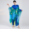 Pleats Clothing High Quality Fast Shipping Wholesale & Supply  New Print Loose Plus Size Bat Sleeve Dress Fashionable Woman Kaftan Elegant Pleated Dress 3