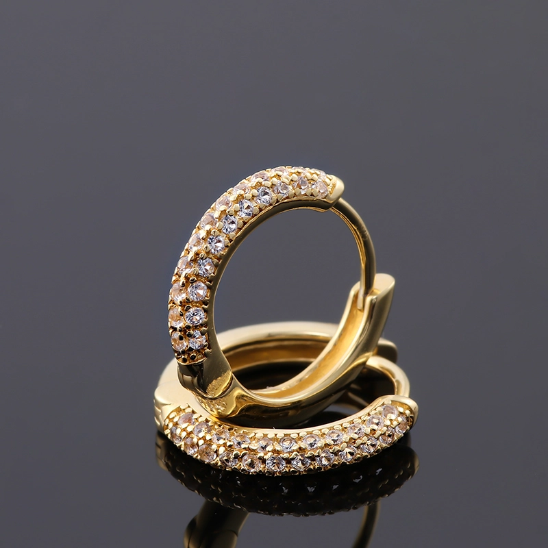 Trendy Design 18k gelbgold plattiert Ohrringe Luxusstil Nahkampfrunde geschnittene Moissanite Ohrringe Volksprodukt Fine Schmuck 1