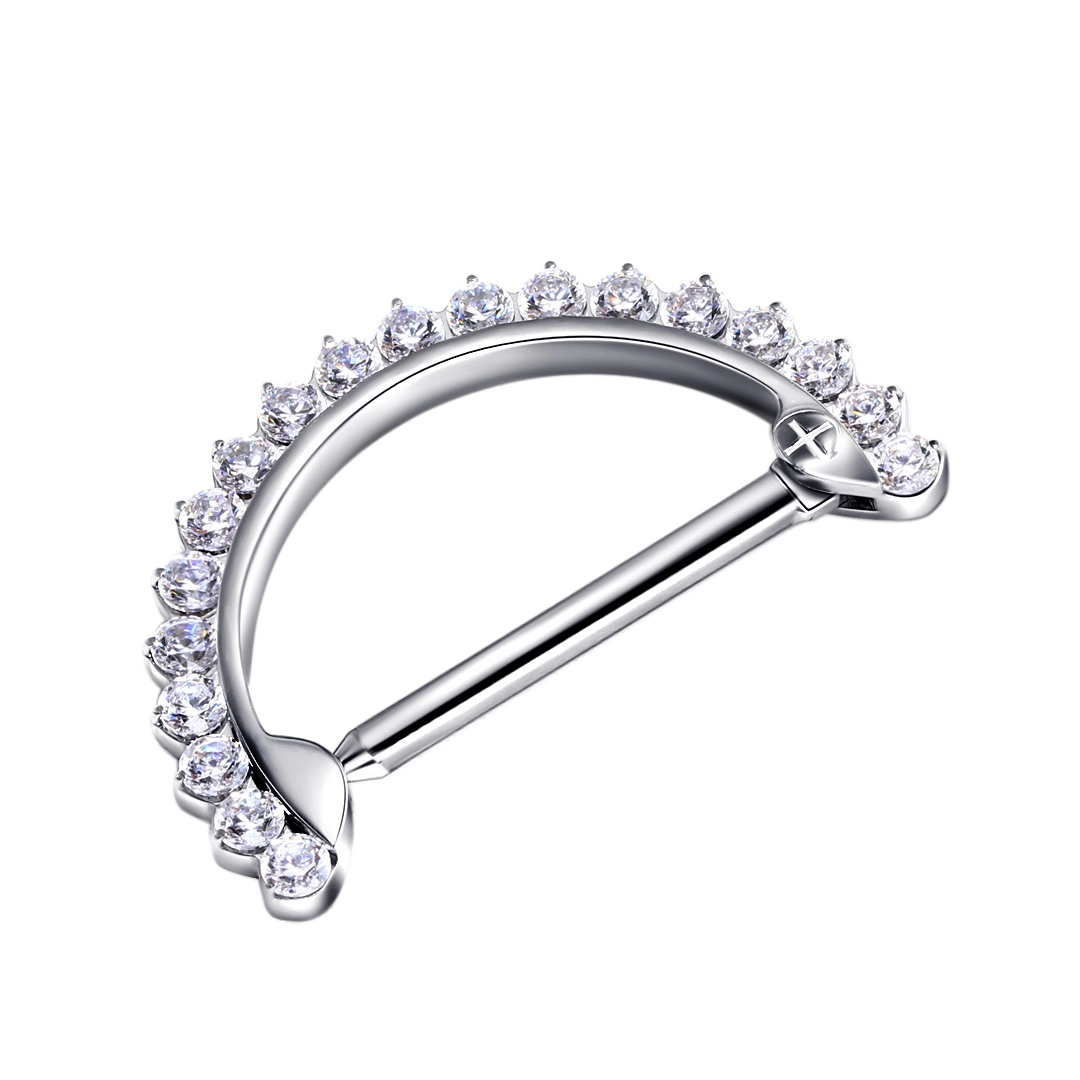 Eternal Metal Titanio Piercing Jewelry Gems Nipple Clicker F136 Titanium Piercing 1