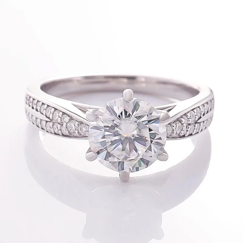 Dropshipping Disponible Designer de luxe 8 mm Def Color Centre ronde Moisanite Mois de mariage des bijoux Provence 1