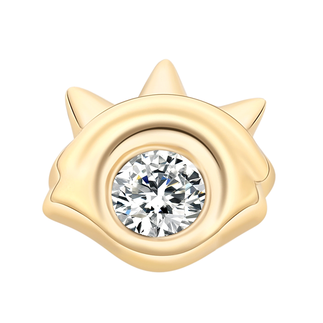 Eternal Metal 14k Solid Gold Eye Shape Earring Piercing Jewelry Threadless Push In Ends Tops Threadless Jewelry 1