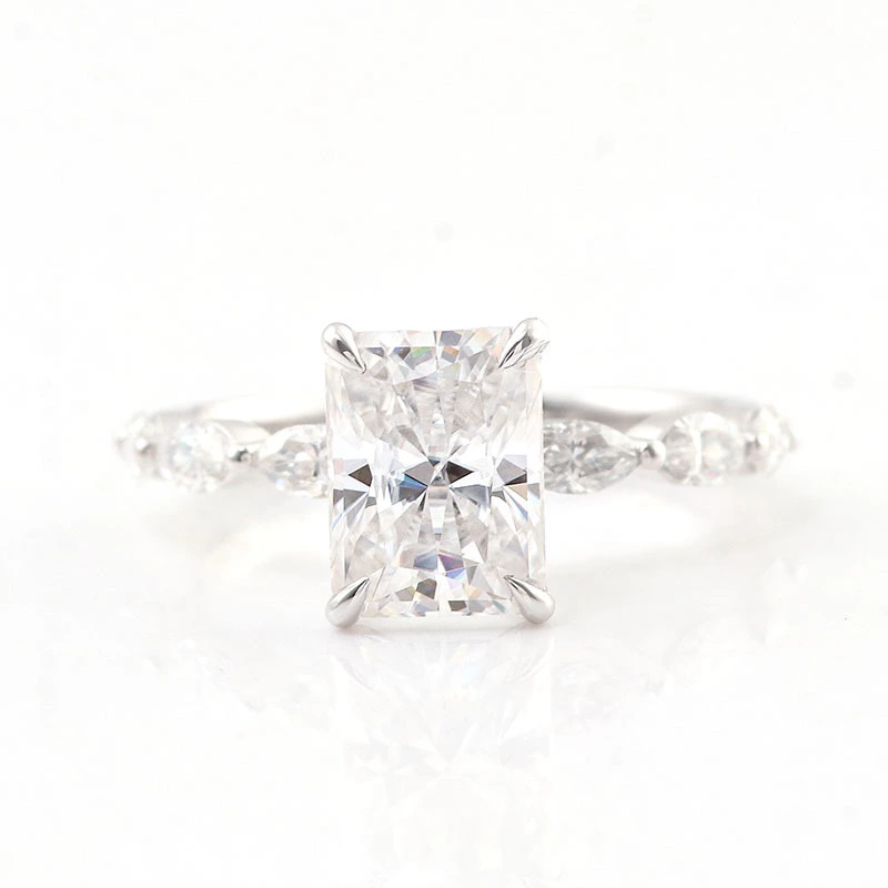 2 bagues de mariage 2 carats 10k 14K 18K Gol blanc Moisanite Diamond Ring Men Mesdames Boîtes à bague délicate portable Moisanite 1