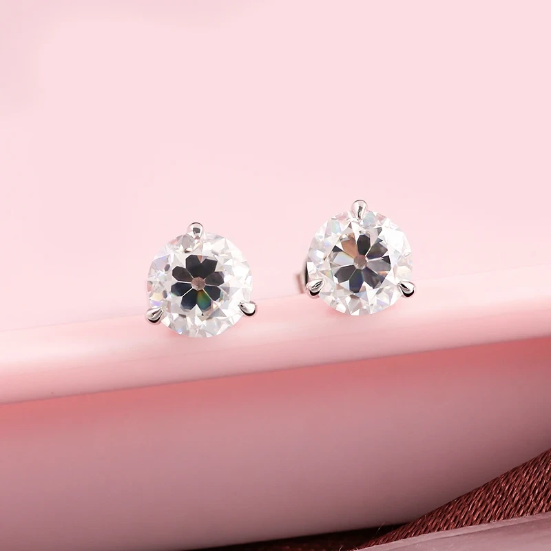 Boucles d'oreille minuscules Boucles d'oreilles de goujon en or blanc 18k 5 mm oec moisette en or d'oreille boucle d'oreille 1