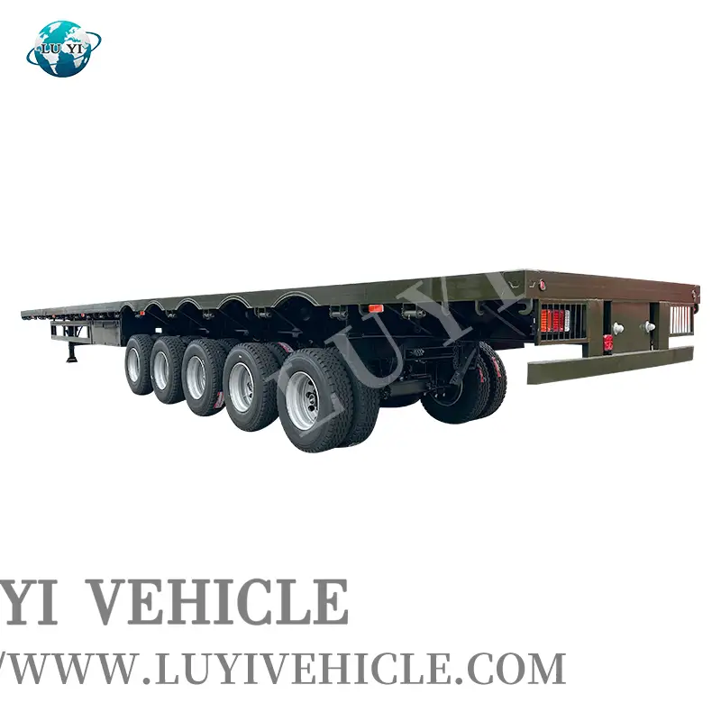 Heavy Duty 5 Axle Cargo Truck Flatbed Semi Trailer 1