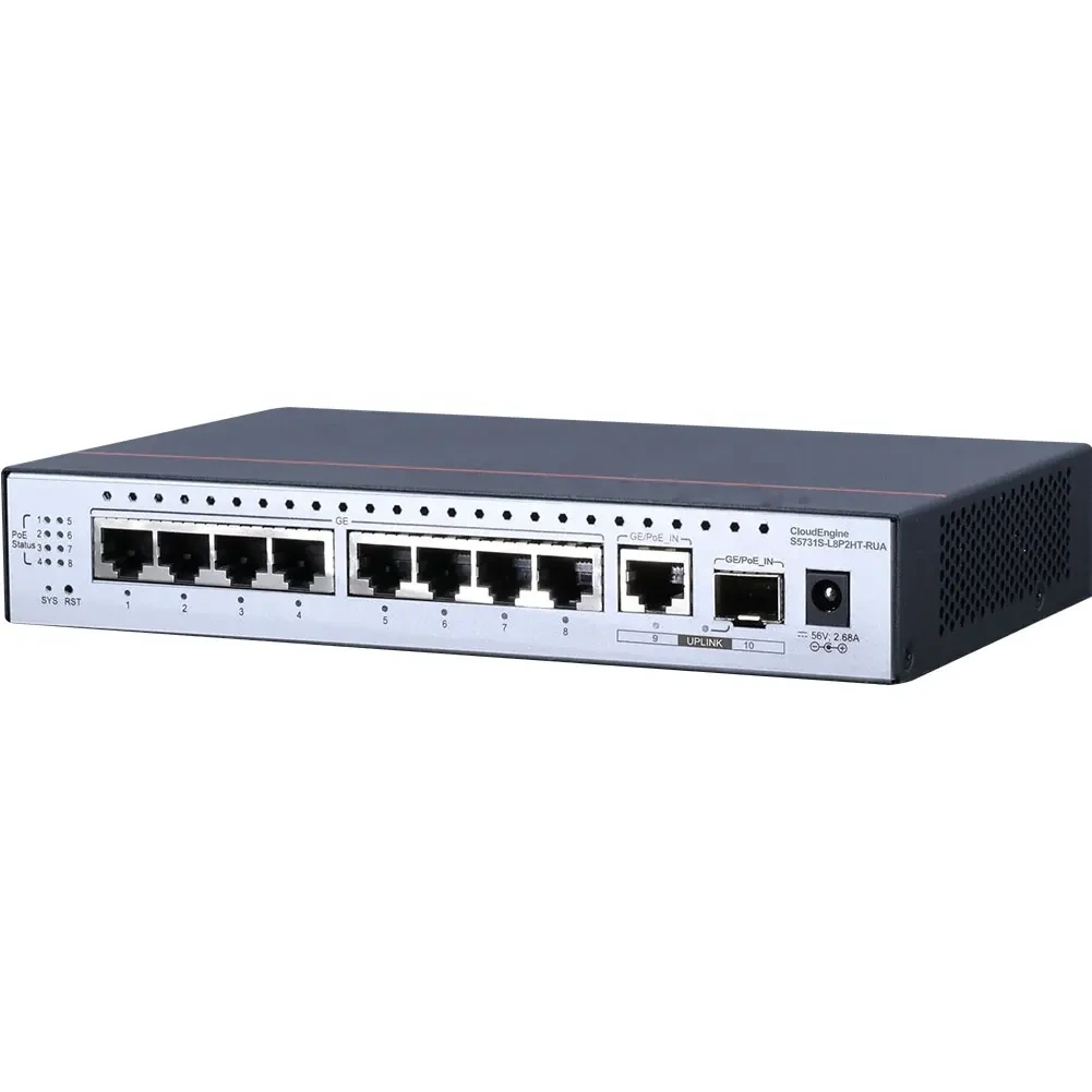 CloudEngine S5735-L24P4S-A-V2 98012021 24*10/100/1000Base-T ، 4*GE SFP Ports ، POE+ Network Switch 1