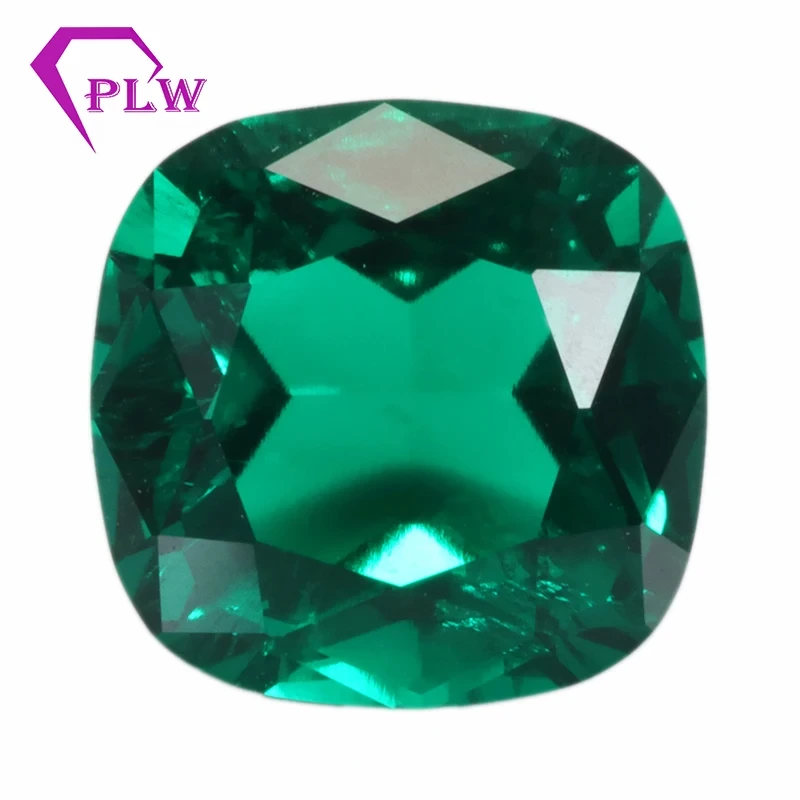 New Arrival Lab Created Triangle Cut Loose Green Emerald Stone For Emerald Jewelry 1