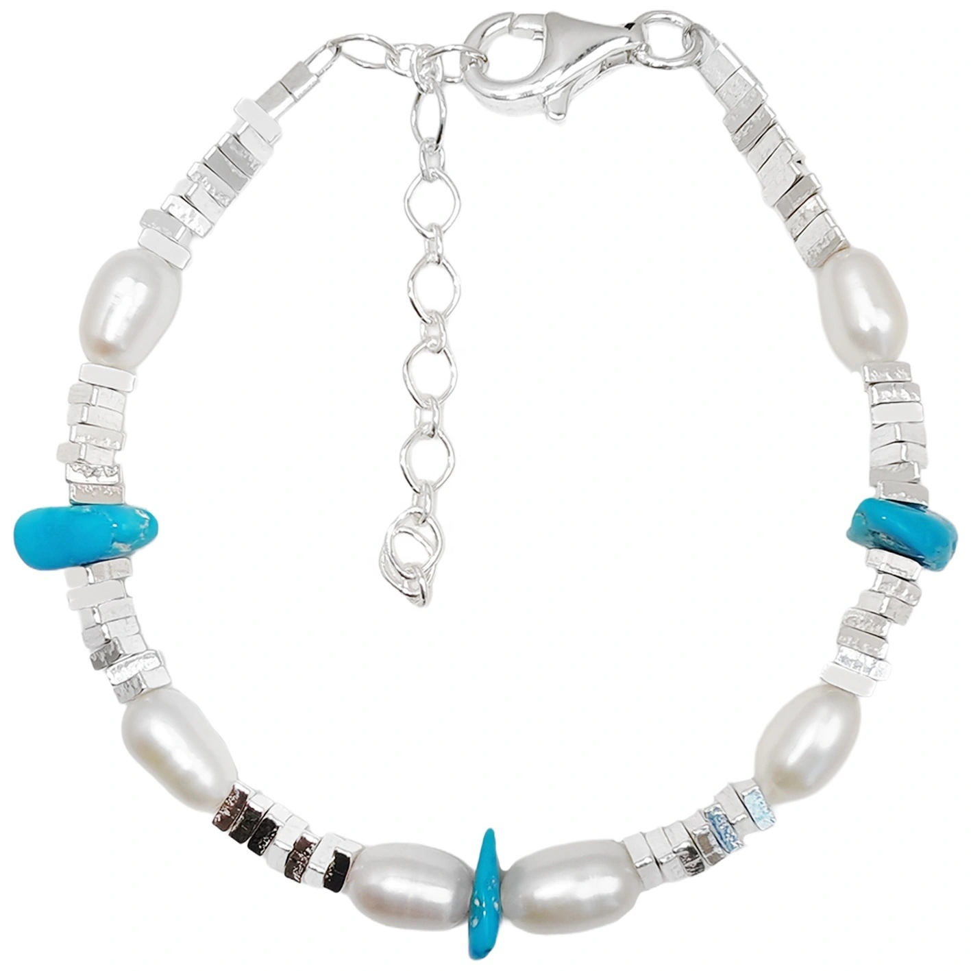 Triangle Silver Pearl Bracelet S925 Silver Fashion Women's Jewelry Designer Custom Natural Pearl Simplicity 1