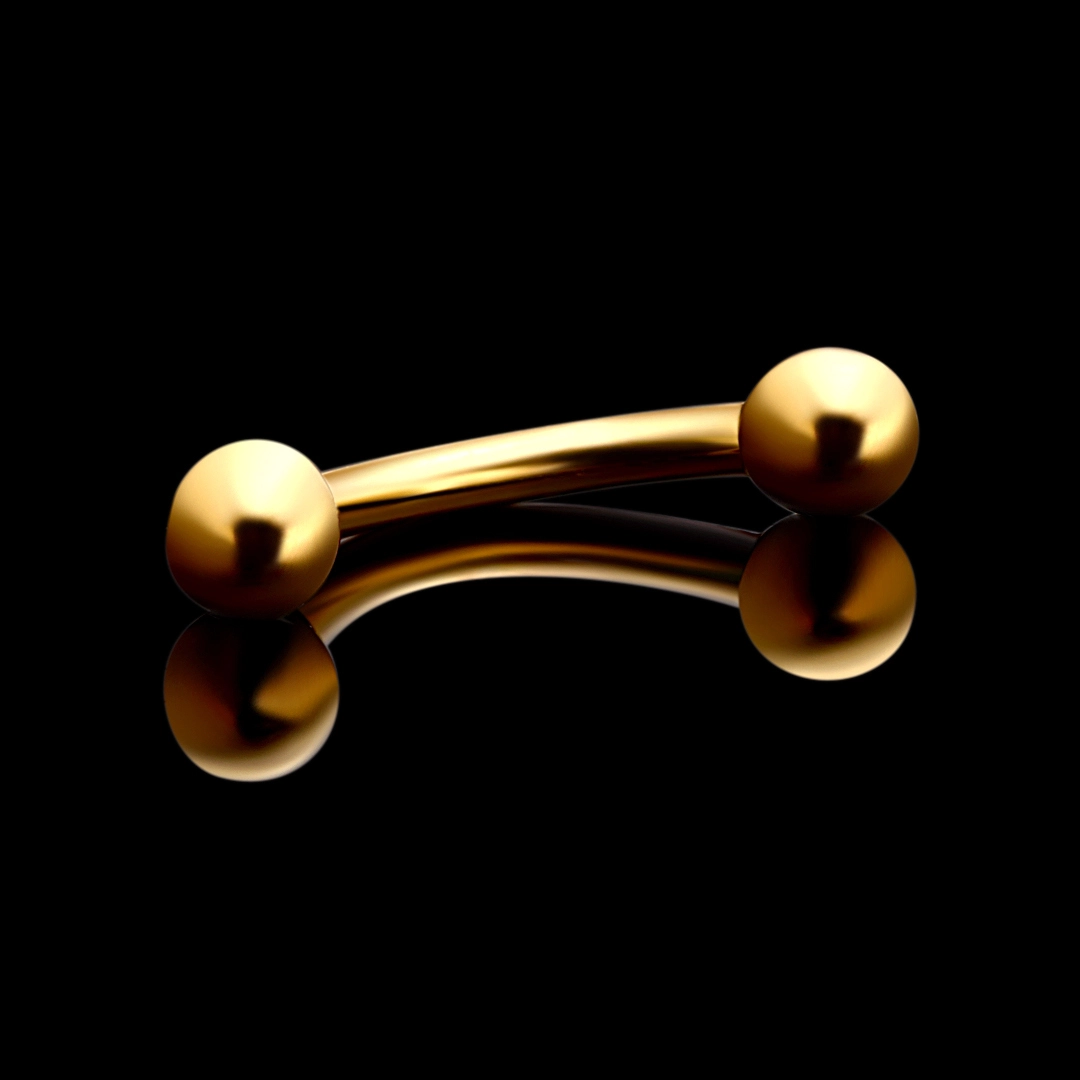 Eternal Metal 14kt Solid Gold Eyebrow Ring Internallly Threaded Ball Shape Earring Nose Piercing Eyebrow Jewelry 1