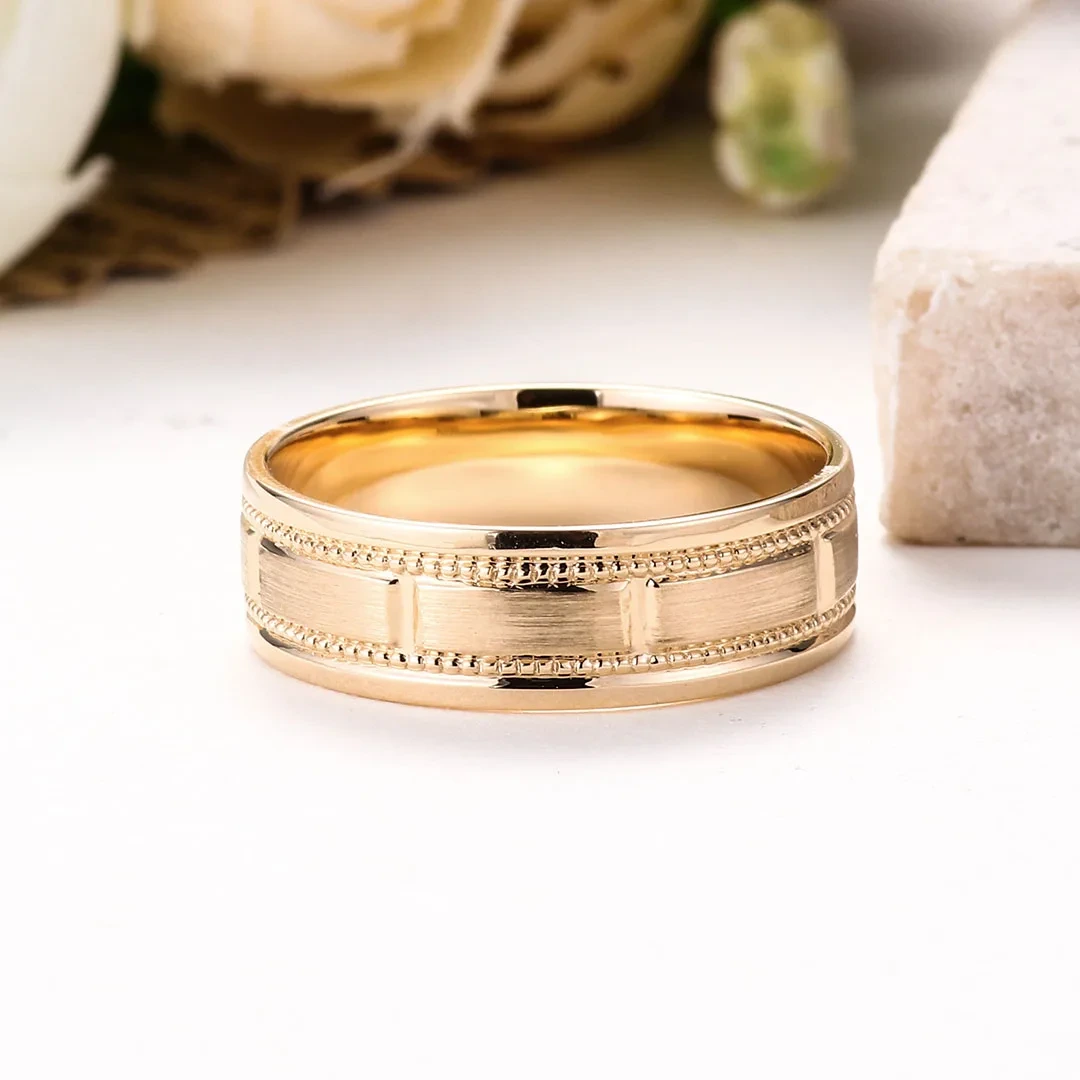 Bester Preis Customized Plain Man Gold Ring mit Gravur 10k/14k/18k gelbe massive Goldringe Männer fein Schmuck 1