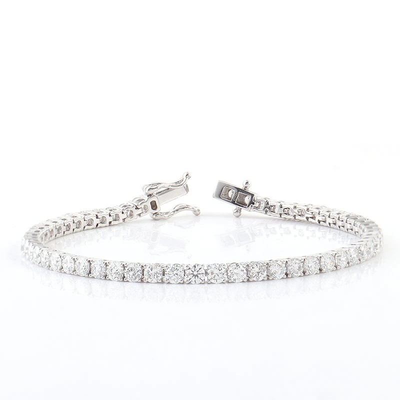 Tennis Bracelet Experimental Diamond Loose Stone Custom 14k White Solid Gold 3mm Def Vvs Lab Diamond Bracelet For Men And Women 1