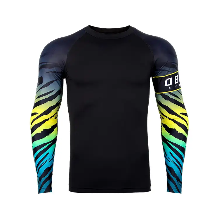 2025 Jiu Jitsu Nua Gardaí Gríosa Bjj Fir Bjj Uimh Gi Mma Rangaithe Bunús Comhbhrú Muinchille Fada Mma Garda Rash 1