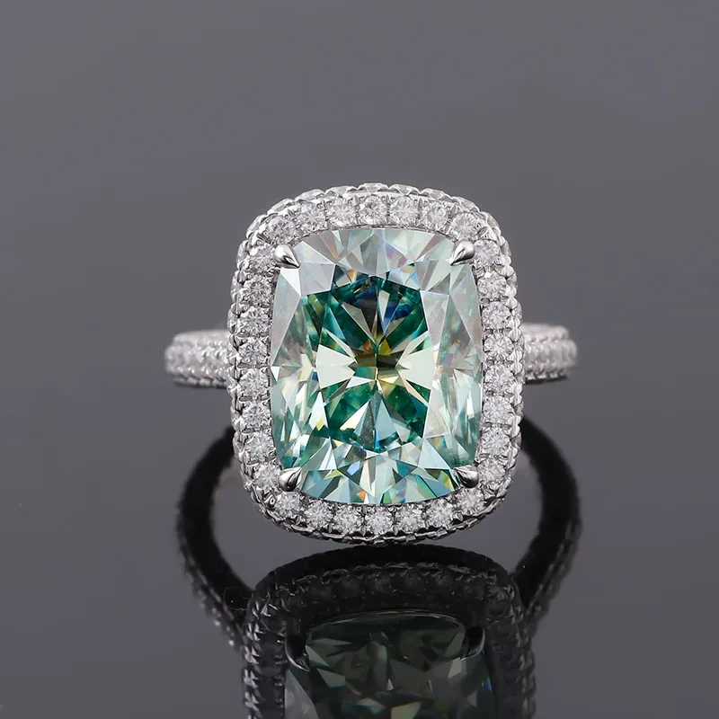 Custom Fine Jewelry Gold Rings For Women 18k 14k 10k Real Gold Cushion Cut Def Vvs Moissanite Diamond Engagement Ring With Gra 1
