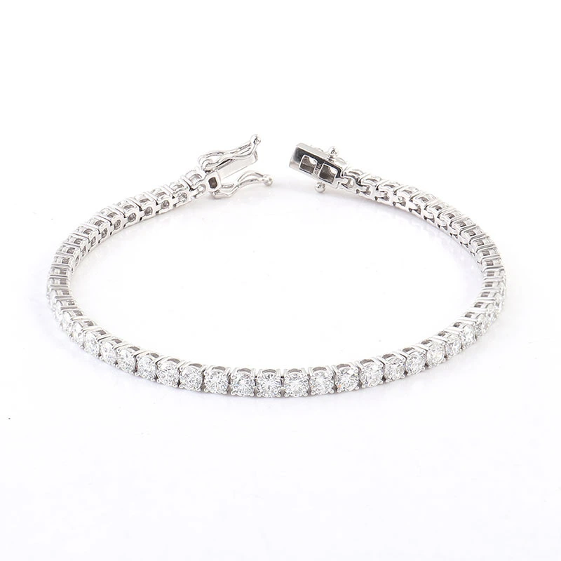 Moissanite Tennis Chain 20 Inch 4mm Iced Out Moissanite Tennis Bracelet Diamond Tennis Bracelet White Gold 925 Silver For Women 1