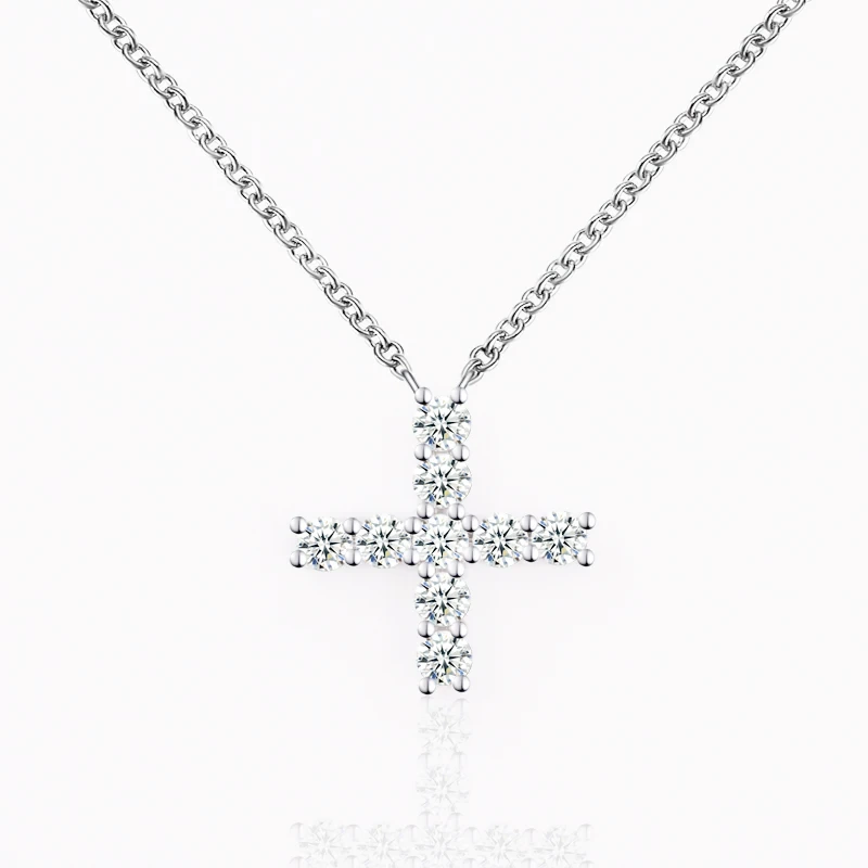 New Jewelry High Quality Hip Hop Pendant Necklace 14k White Gold Gra Certificated Vvs Custom Pendant Moissanite Cross Pendant 1