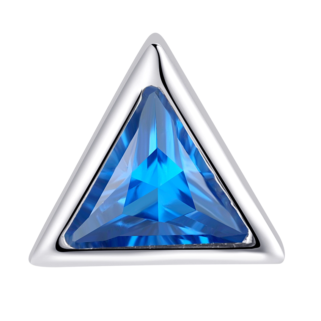 Eternal Metal 14k Solid White Gold Triangle Cartilage Helix Push-in Ear Jewelry Cute Threadless Wedding Fashion Piercing Jewelry 1