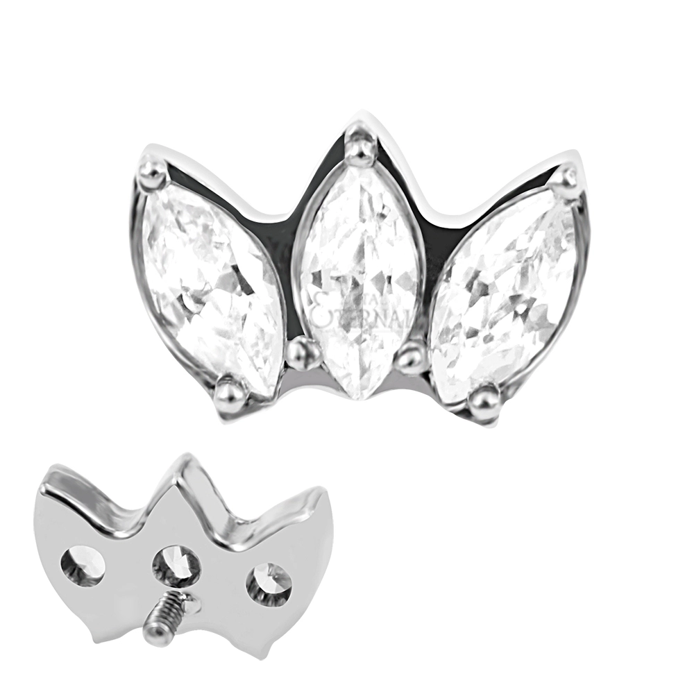 Eternal Metal 0.9mm Internally Threaded Marquise Astm F136 Titanium Dermal Anchor Piercing Jewelry Tops 1