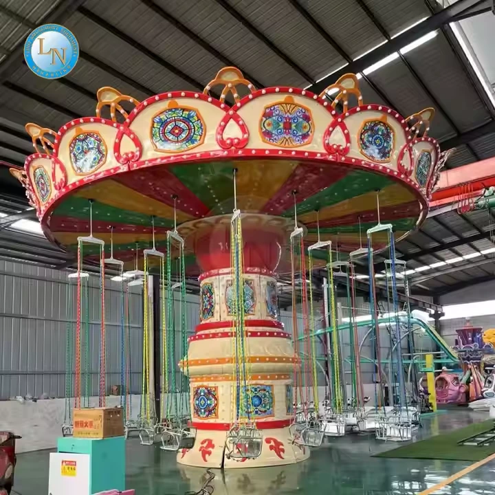 24 مقعدًا يطير كرسي الأرجوحة للأطفال والبالغين في Amusement Park ، محمول وممتع 1