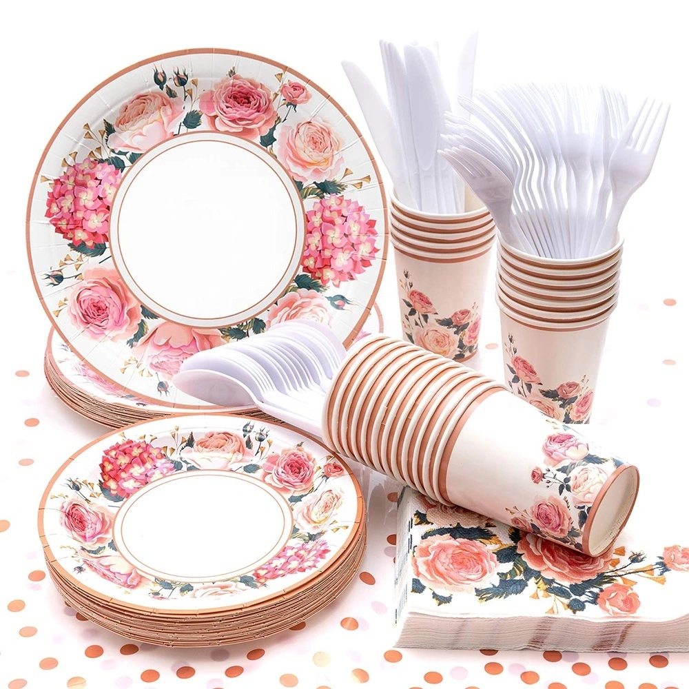 Virágos partikellékkészlet Baby Shower születésnapi partihoz 1