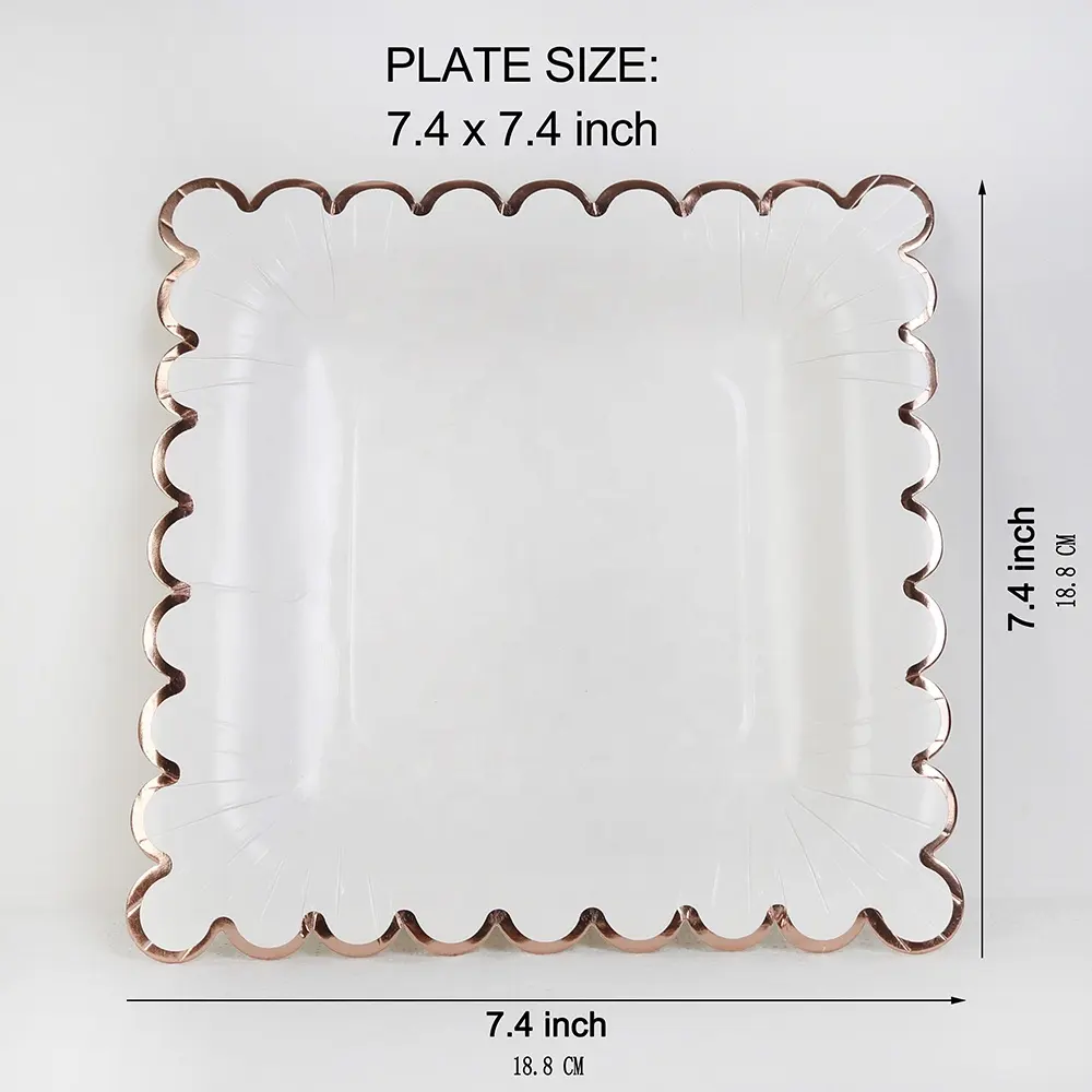Party Paper Plates Square Green Leaf Printed Paper Plate by Xiangsheng 4