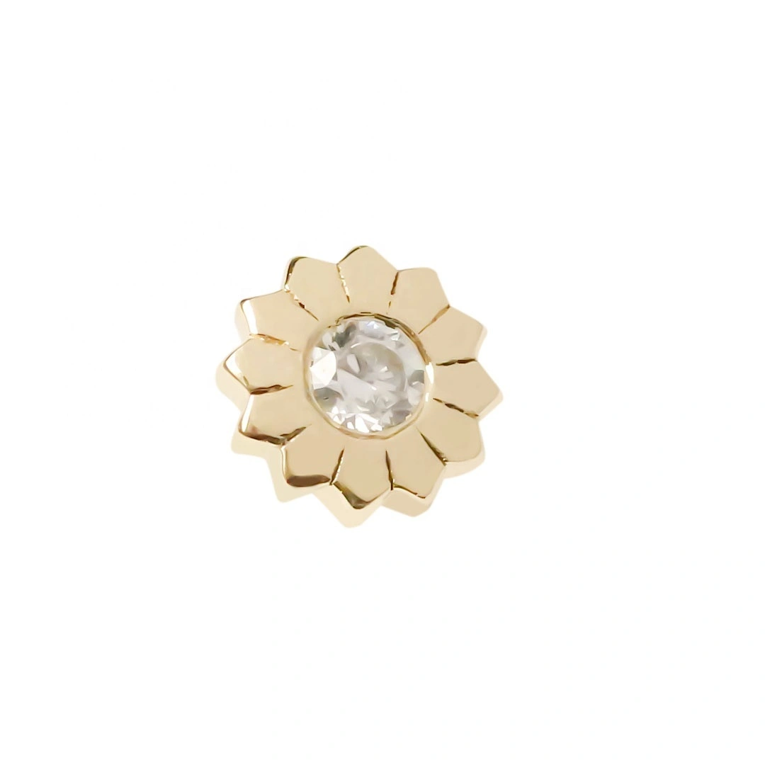 Eternal Metal 14k Solid Gold Threaded Labrer Tops Piercing Jewelry 1