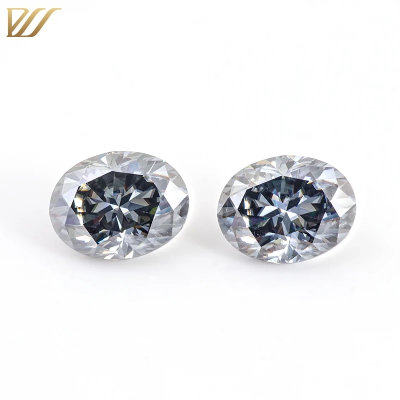 Venta caliente Corte ovalado azul zafiro moissanite piedras moissanite color diamantes sueltos joyas moissanite 1