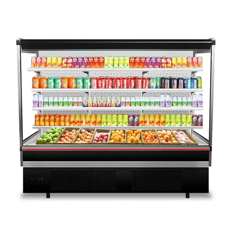 Supermarket Fridge Open Display Cooler Fresh Food Refrigerator Freezer Home Appliance 1