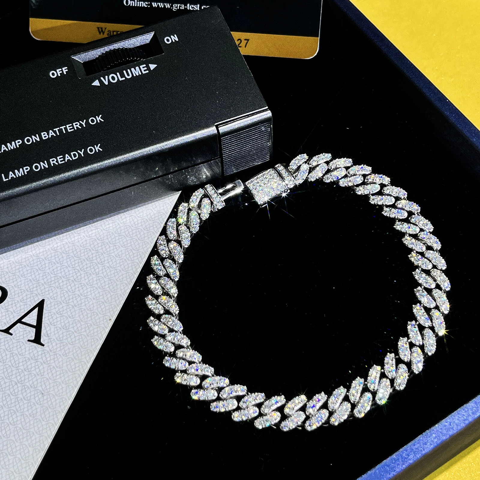 Us Hottest Hiphop Jewelry Iced Out 6mm Moissanite Diamond Cuban Link Bracelet One Row Paved For Women And Mens 1