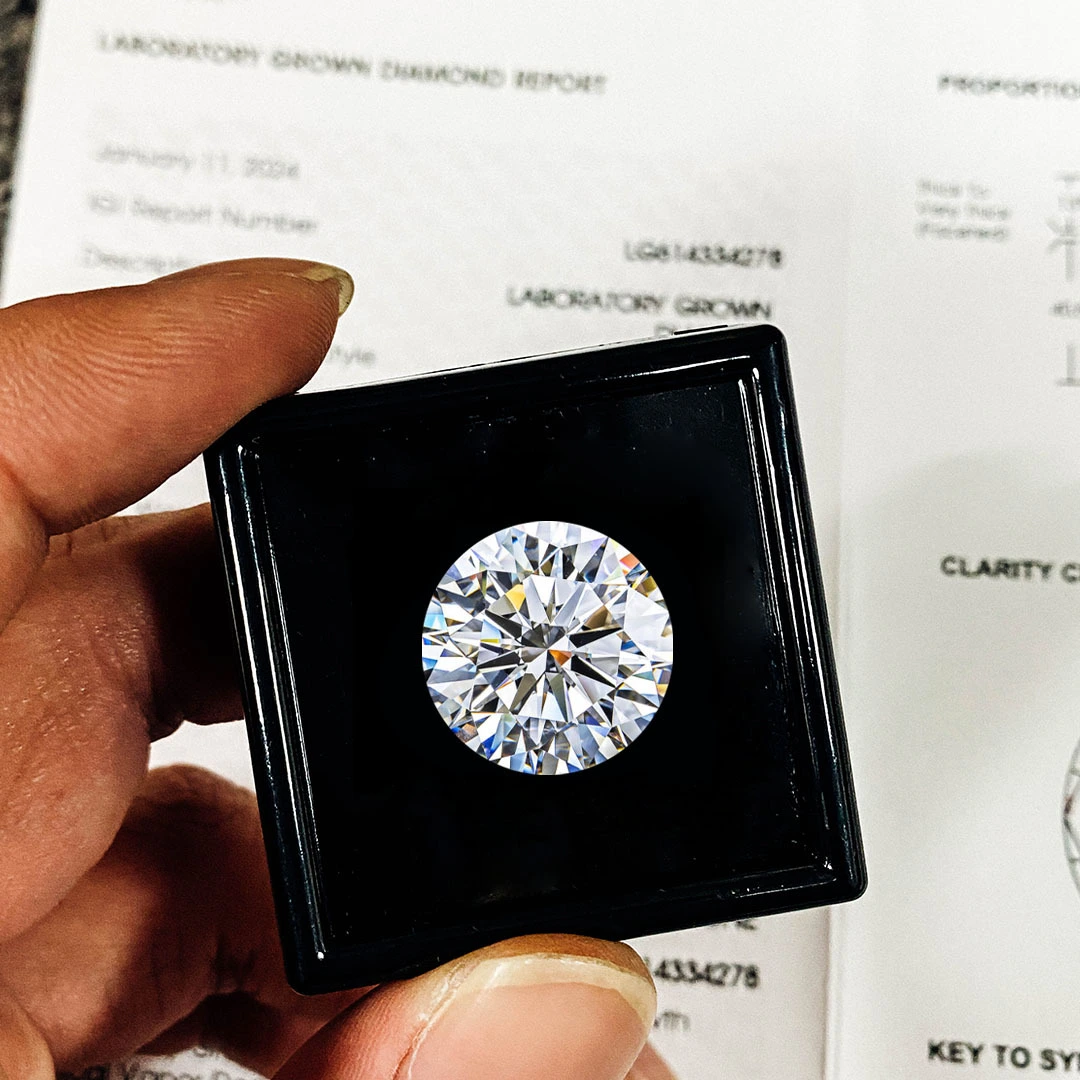 Corte redondo 1CT D/E/F VVS/VS IGI Certificado de laboratorio suelto Diamante cultivado para anillo de bodas 1 Laboratorio de quilates creado Diamante suelto HPHT/CVD 1