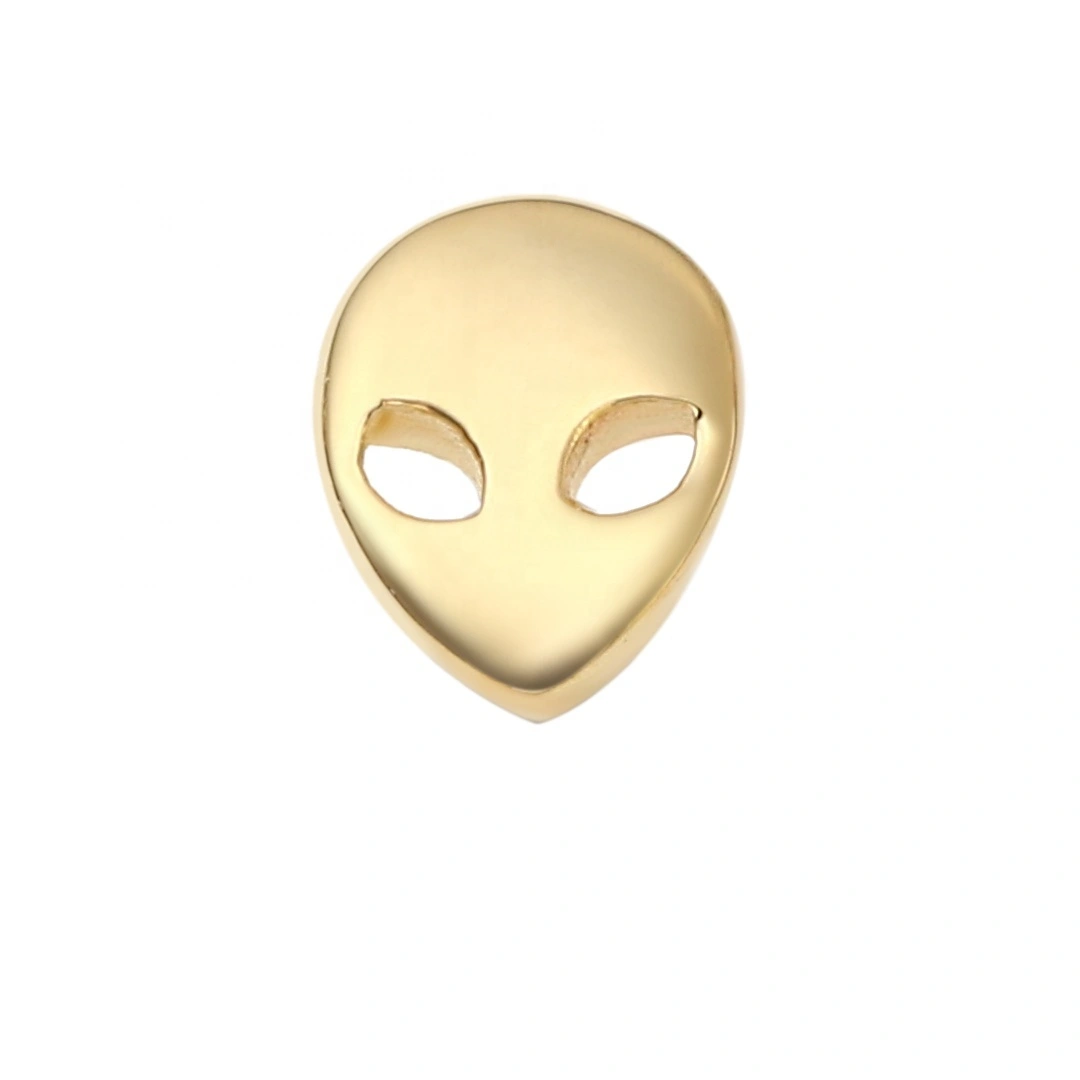 Eternal Metal 14k Solid Gold Alien Shaped Threadless Ends Piercing Jewelry 1