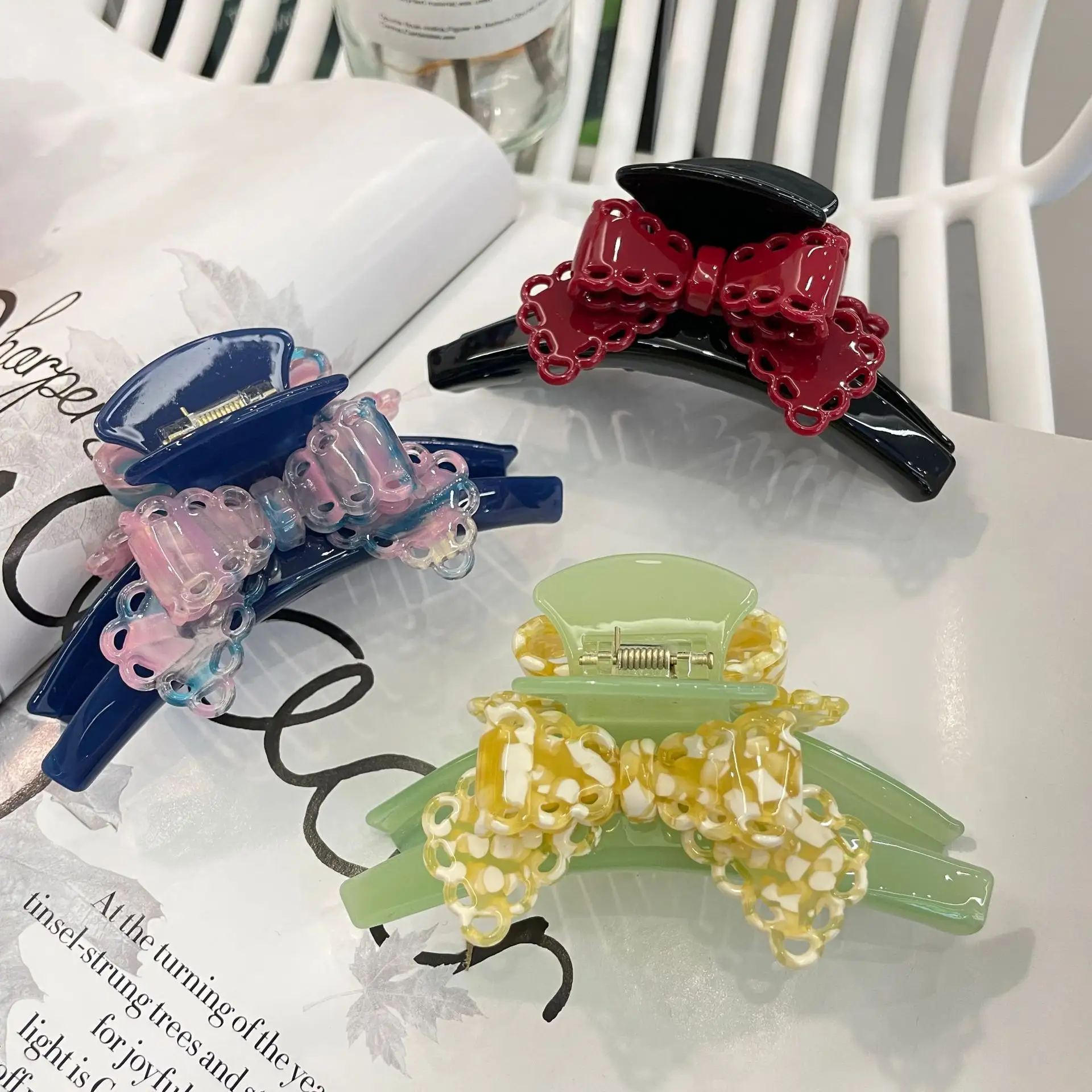 Metal Hair Combs Acetate Hair Claw Clip - - Dowell 6