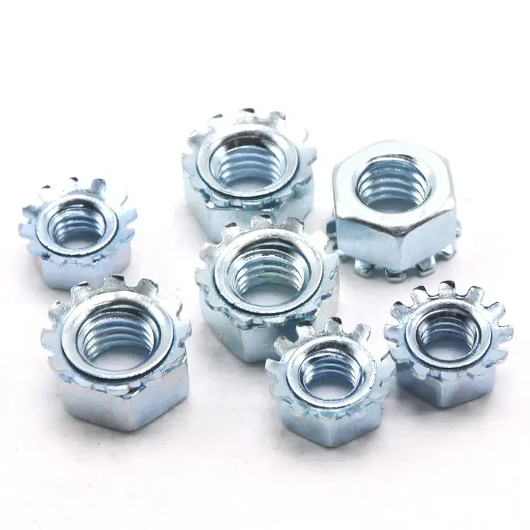 Écrous de blocage en acier inoxydable galvanisé sur mesure 1/4 pouces 10 mm M8 M6 Écrous hexagonaux K-Nut 1