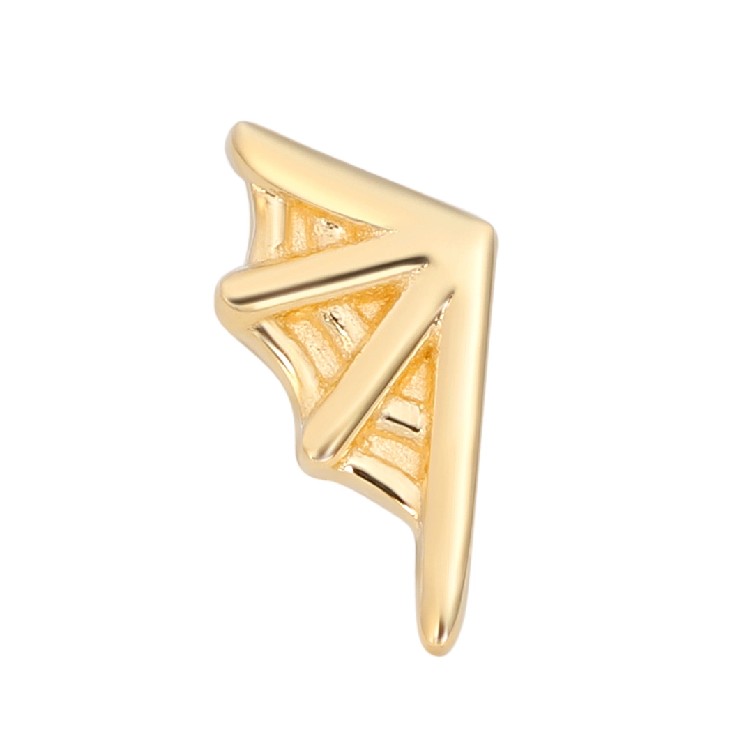 Eternal Metal 14k Solid Yellow Gold Spider Web Earring Piercing Labretcartilage Jewelry Threadless Push In Tops Ends 1