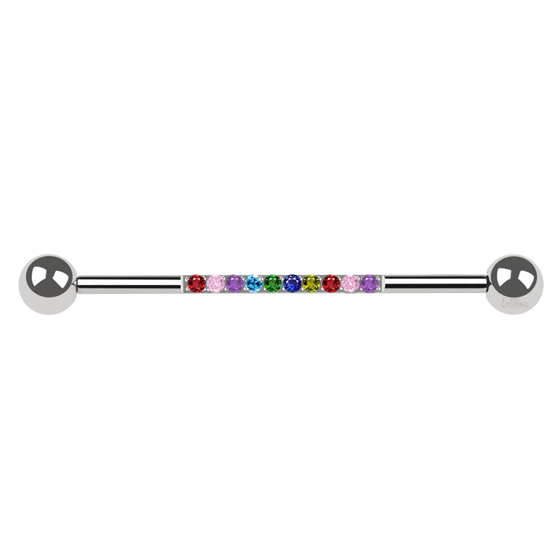Eternal Metal Astm F136 Titanium Internally Threaded Cnc Rainbow Color Zirconia Piercing Earings Titanium 1