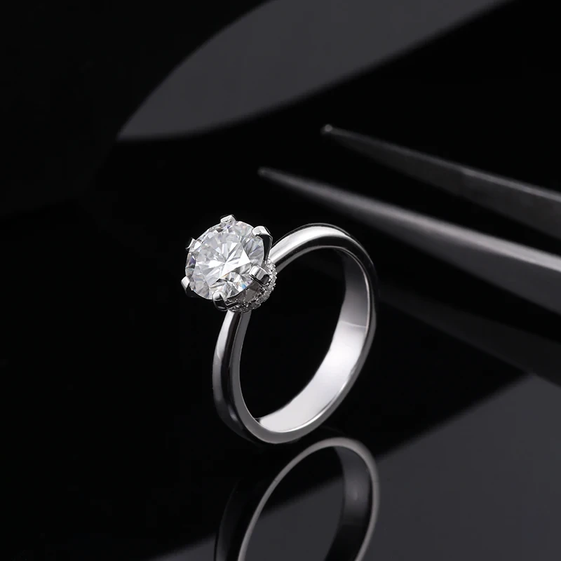 Gra Certificated Moissanite Rings 10k 14k 18k Real Gold Wedding Ring For Women Round Cut Vvs Moissanite Diamond Engagement Ring2 1