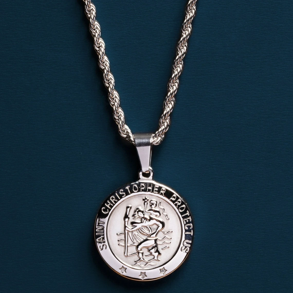 Wholesale Hot Sale Man 10k Solid Gold Custom Chain Pendant With Rope Chain Necklace 1